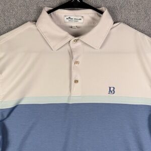 Peter Millar Polo Shirt Men's Size Medium Summer Comfort Polo Blue/White